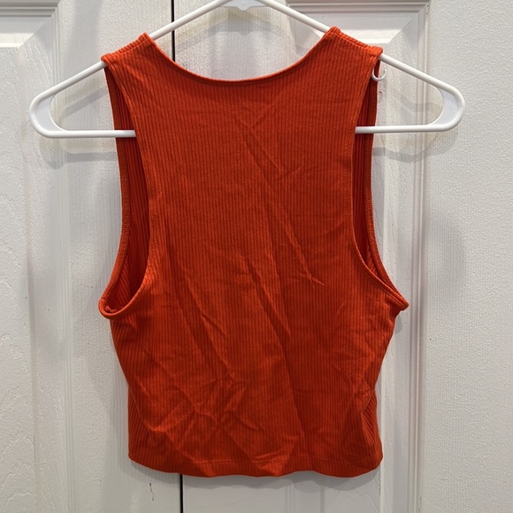 Orange Lace up Anthropologie top - Picture 3 of 3